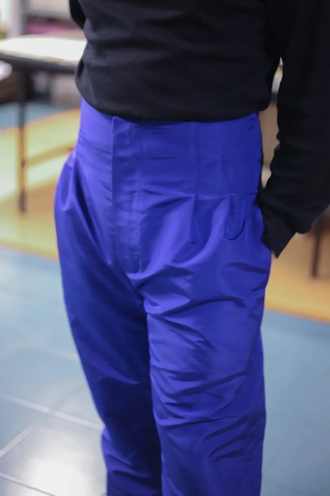 Pantalón de Gros de Seda — Azul Klein - tienda online