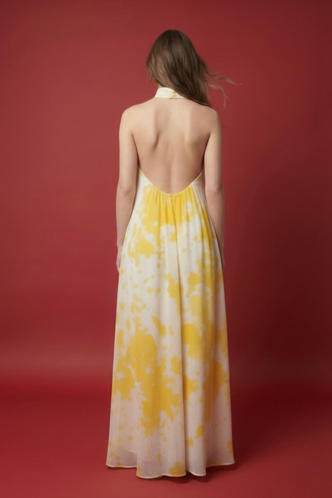 Vestido de Seda "Yellow Paint" | Pieza Única Pintada a Mano en internet