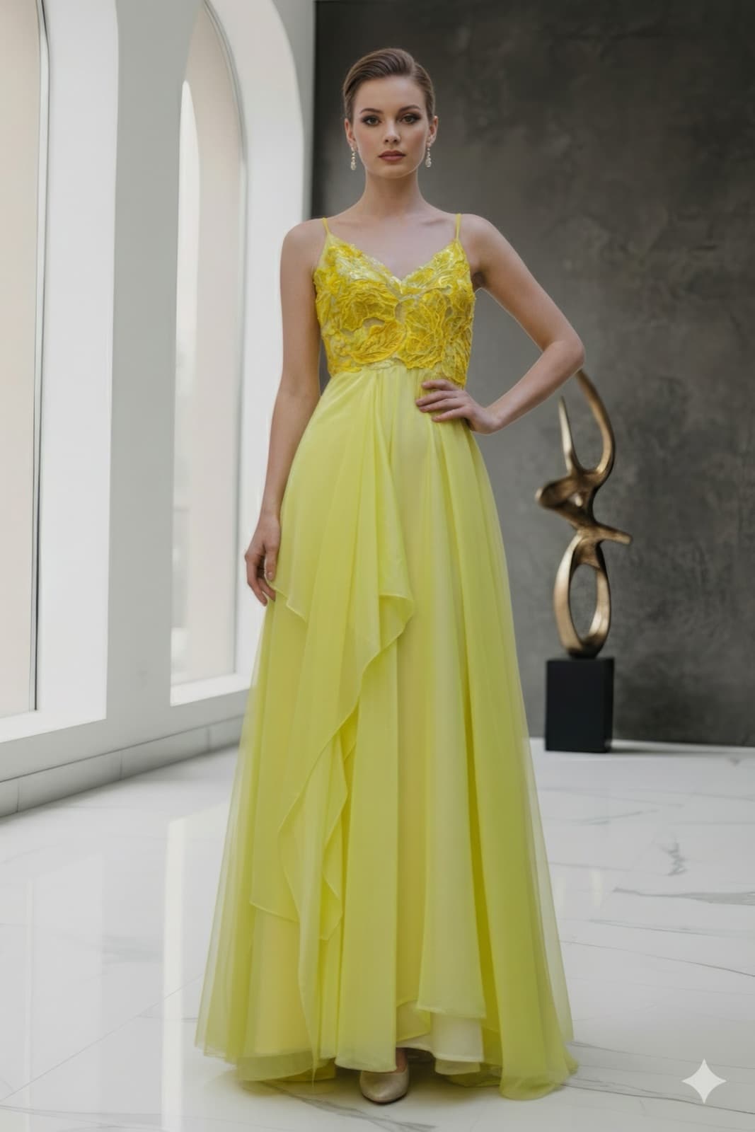 Yellow Garden Dress - tienda online