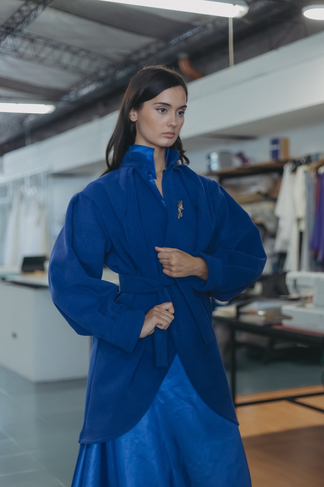 Royal Blue Tulip Coat - Atelier Molina · Alta Costura & Sastrería de Autor · Buenos Aires