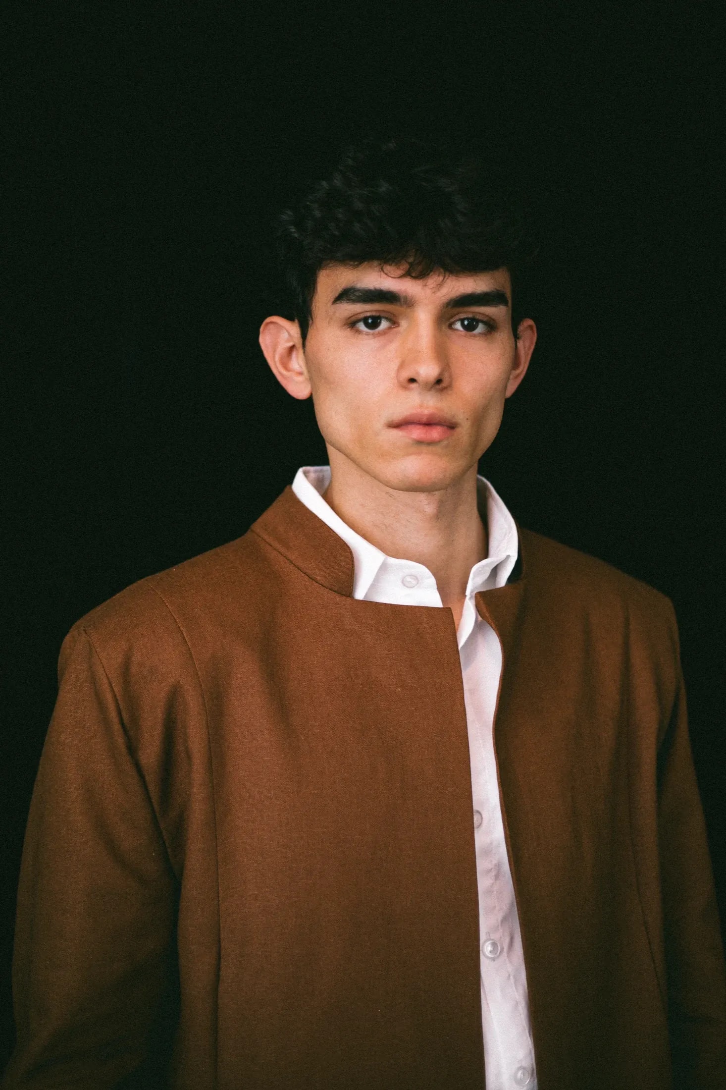 Chaqueta de lino marrón 3