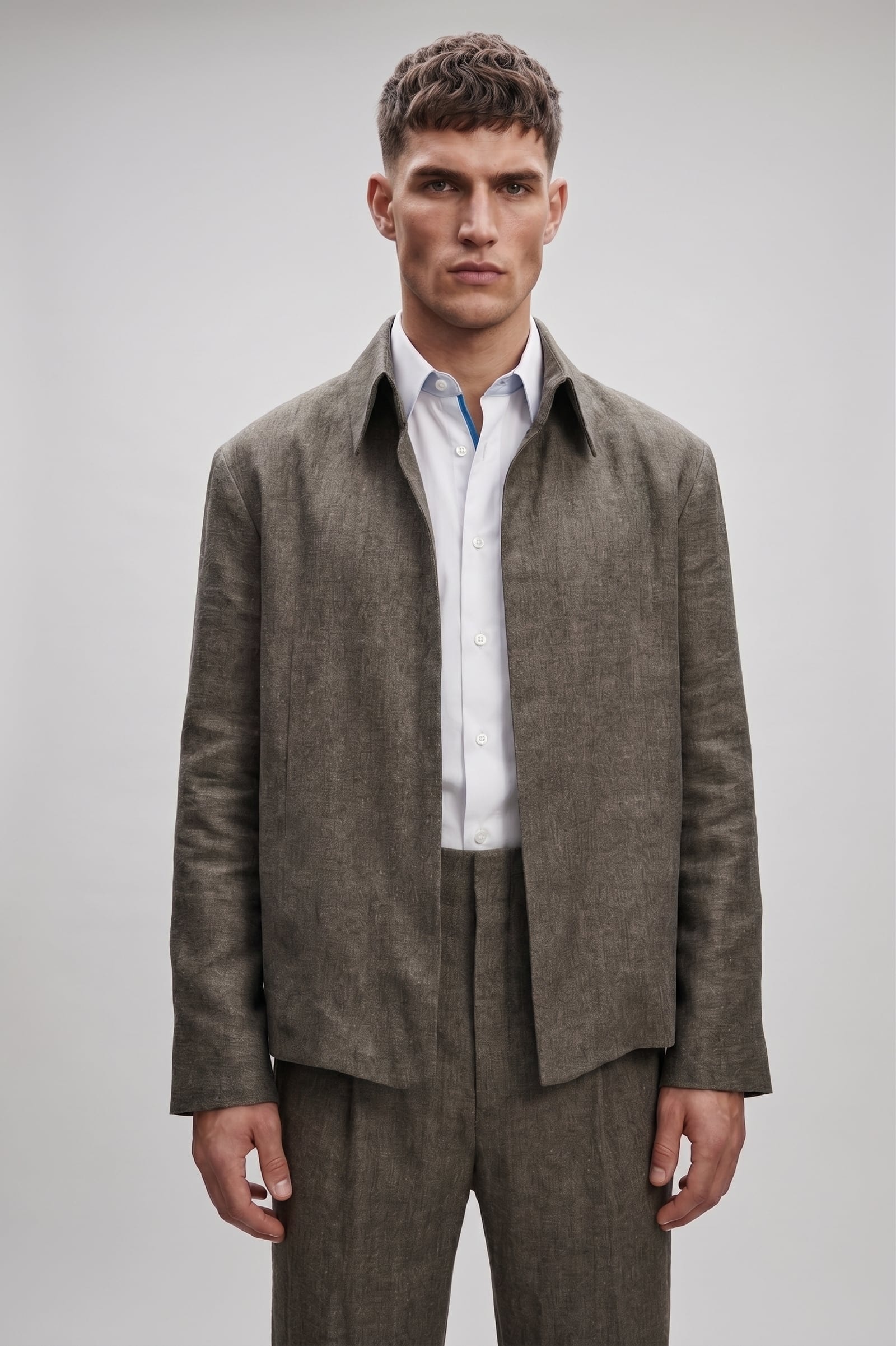 Chaqueta de Lino Italiano - Verde Seco