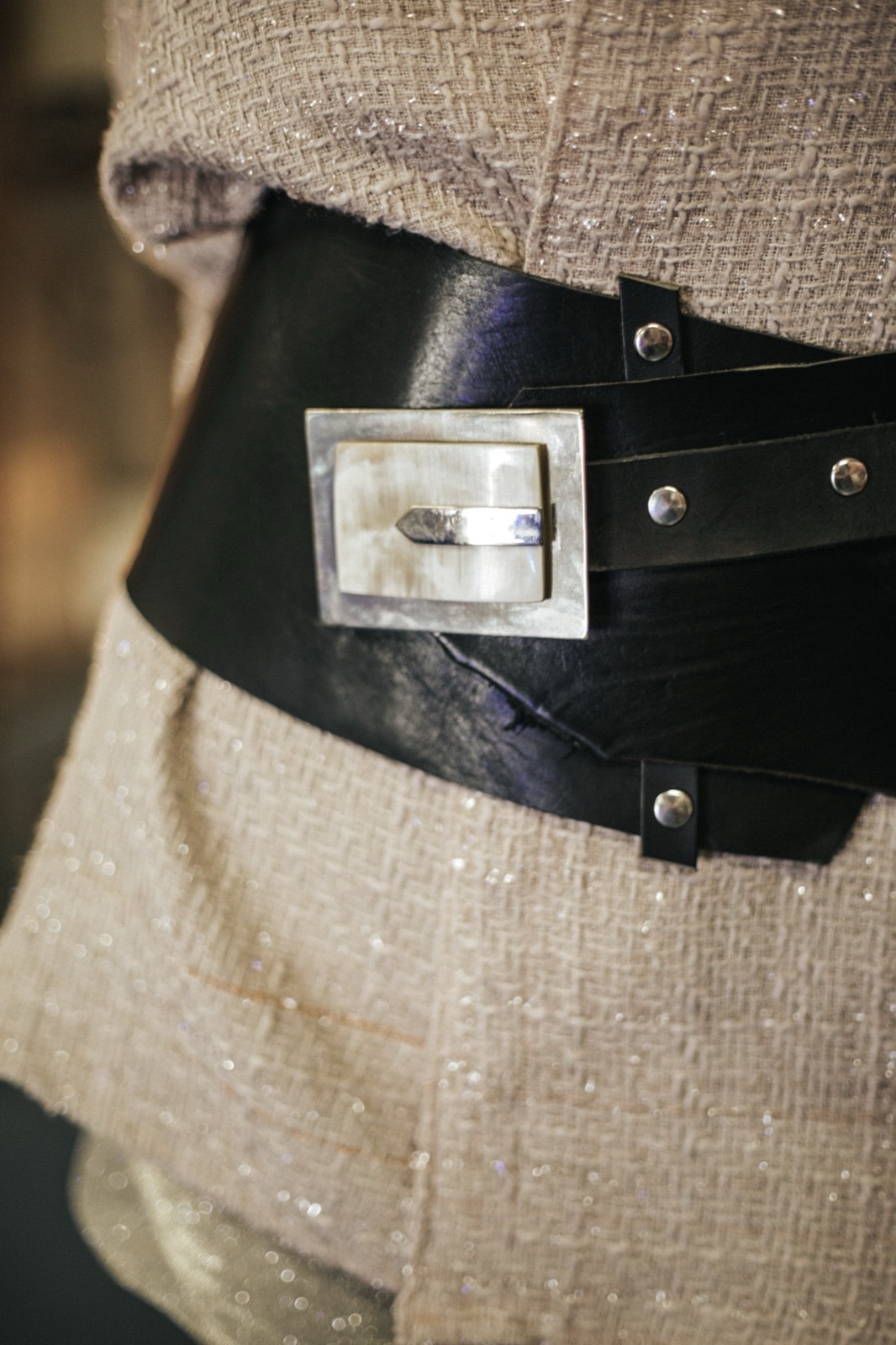 Ceinture Molina -- Cuir et tige naturelle