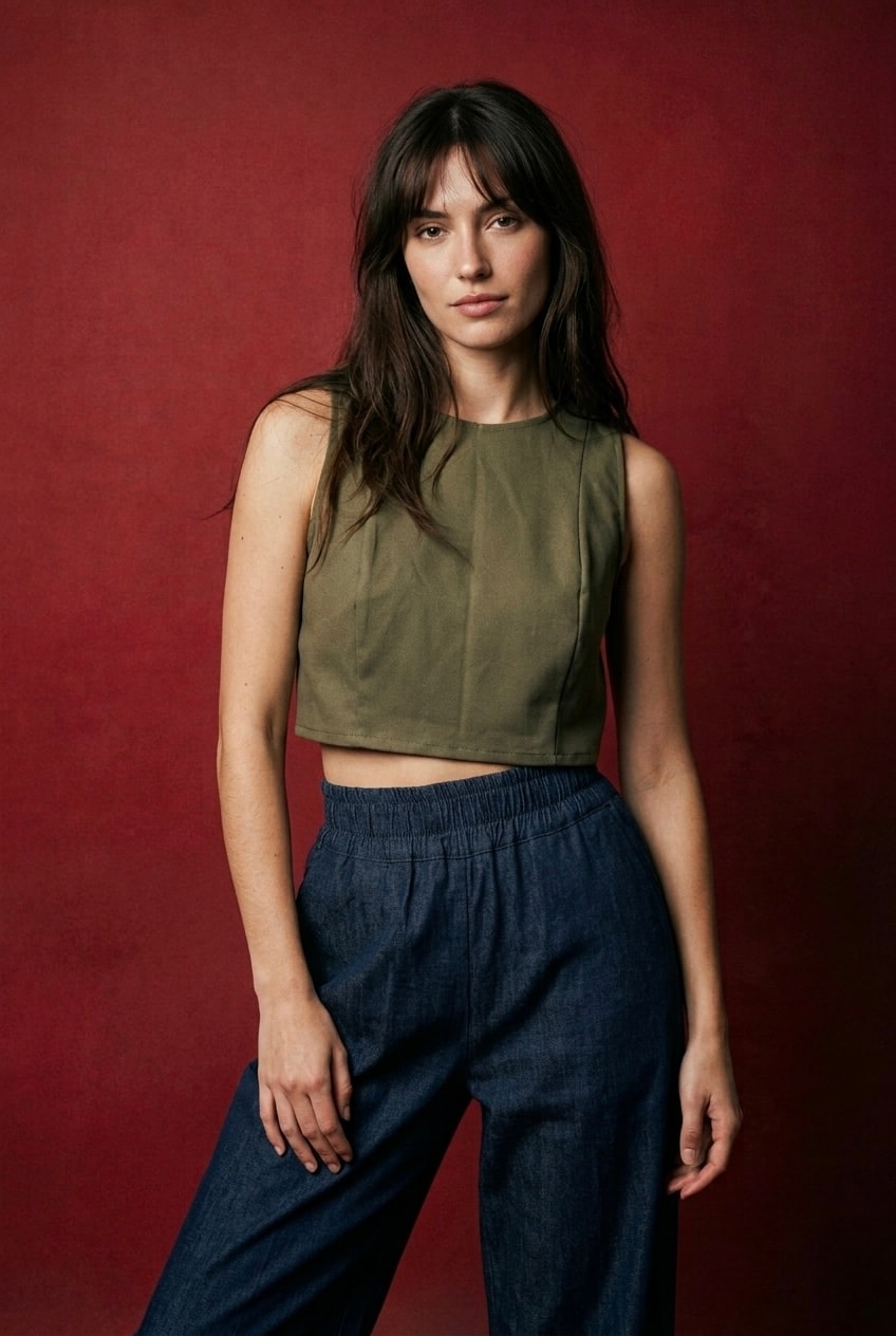 Croptop verde oliva