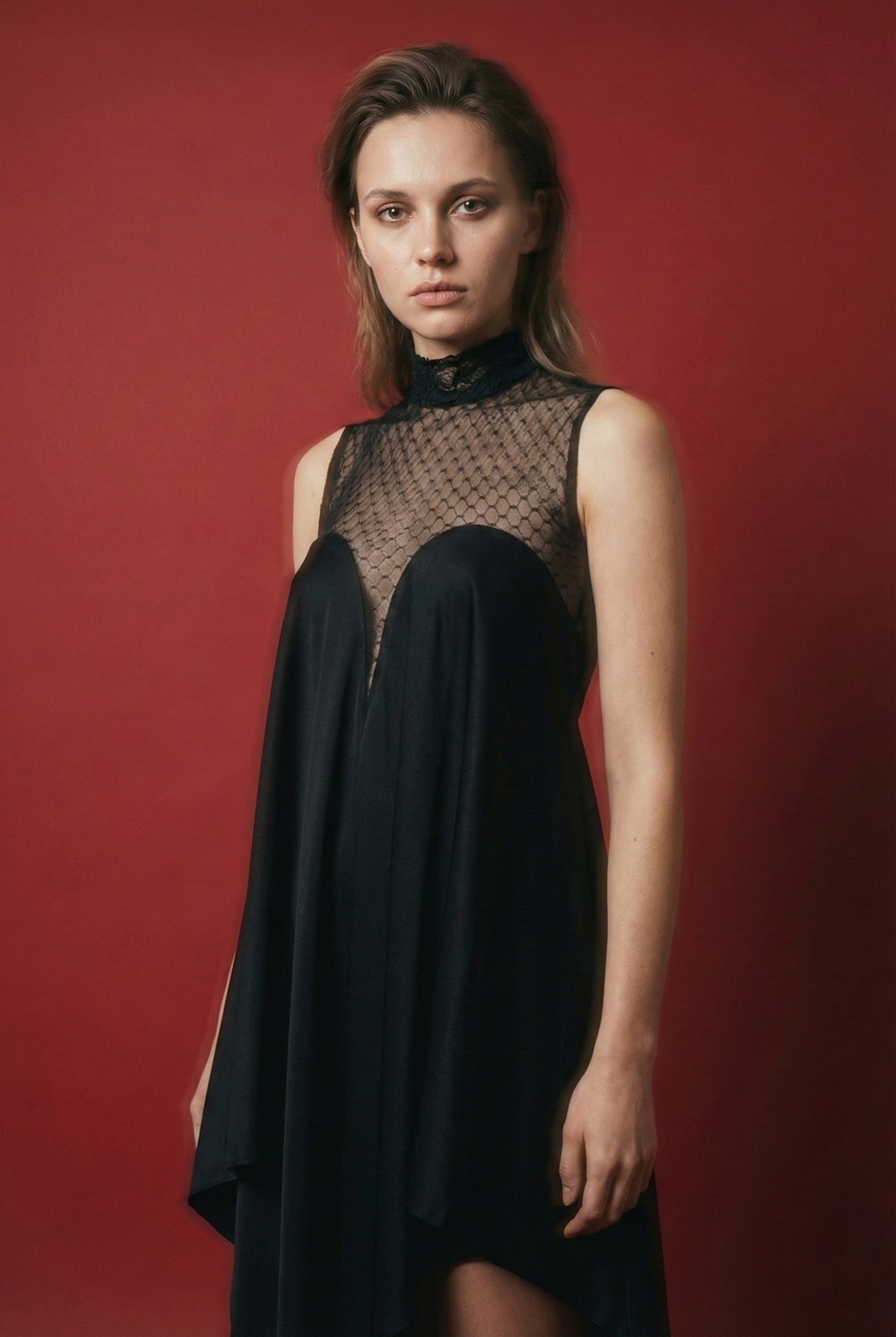 Mesh Asymmetric Body Dress - comprar online