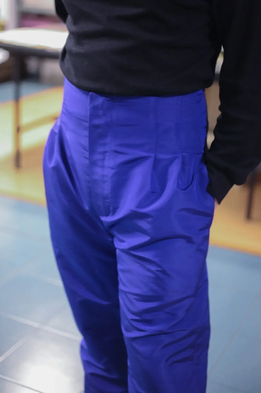 Pantalón de Gros de Seda — Azul Klein - tienda online