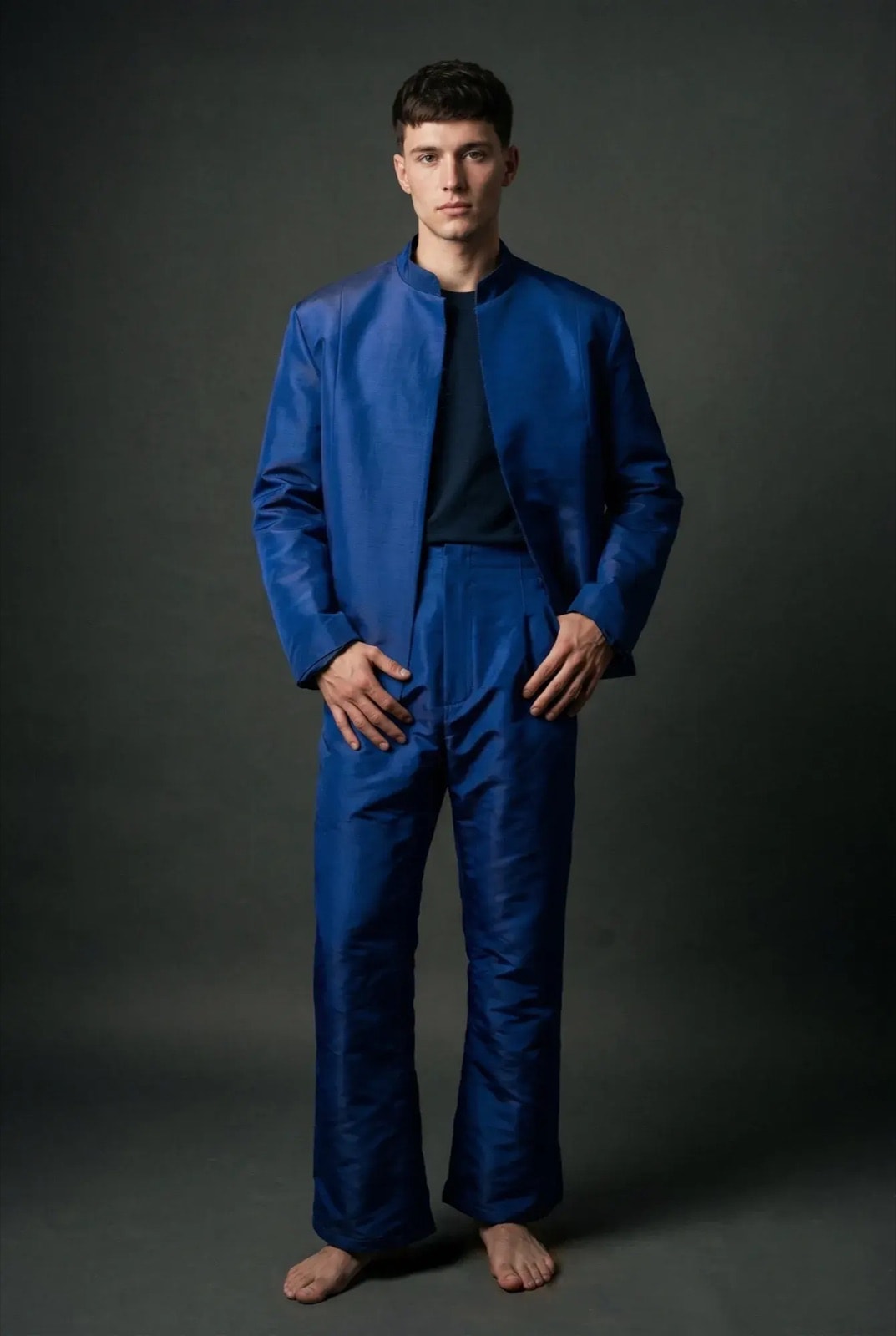 Pantalón de Gros de Seda — Azul Klein - comprar online