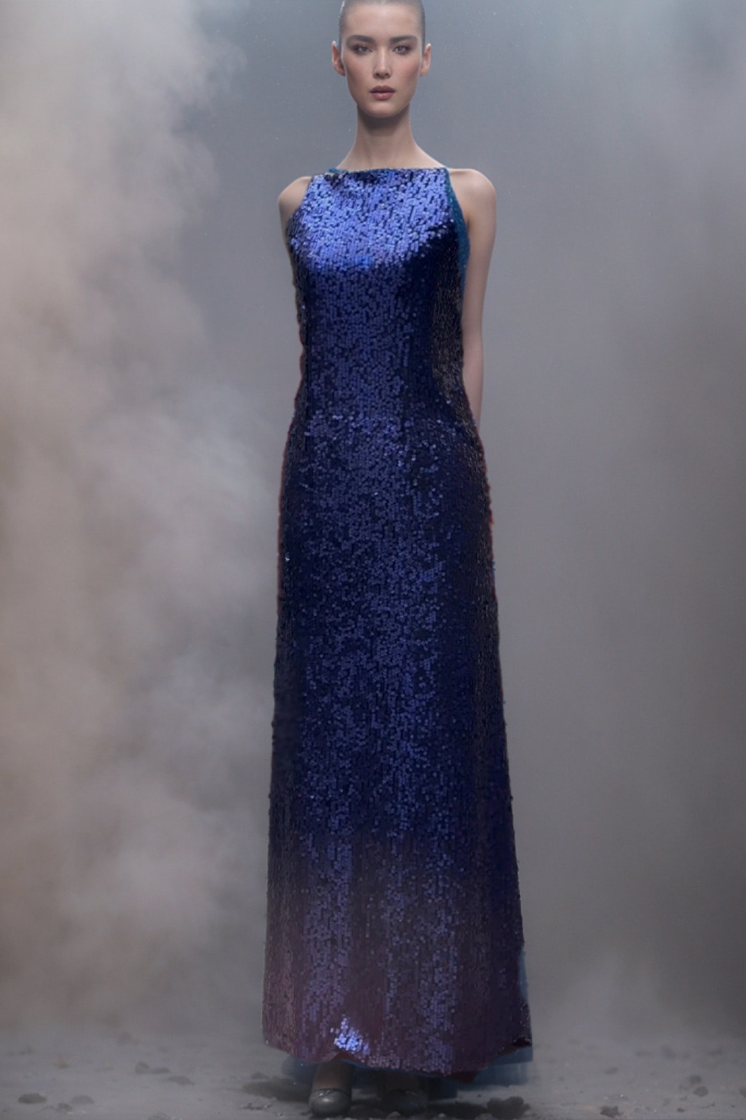 Square Blue Sequins Dress - Atelier Molina · Alta Costura & Sastrería de Autor · Buenos Aires