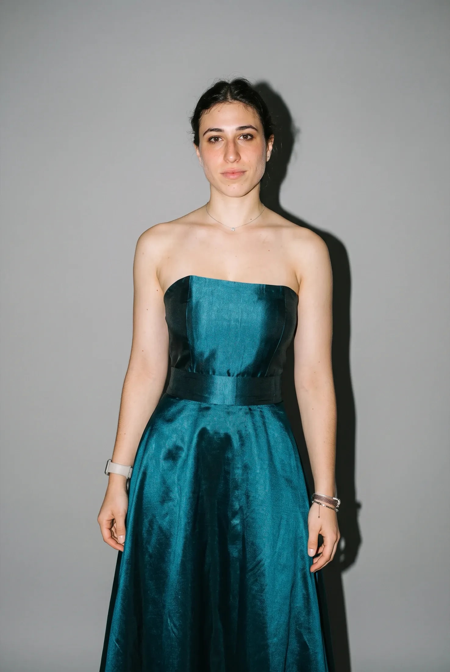 Top strapless de tafetán 1
