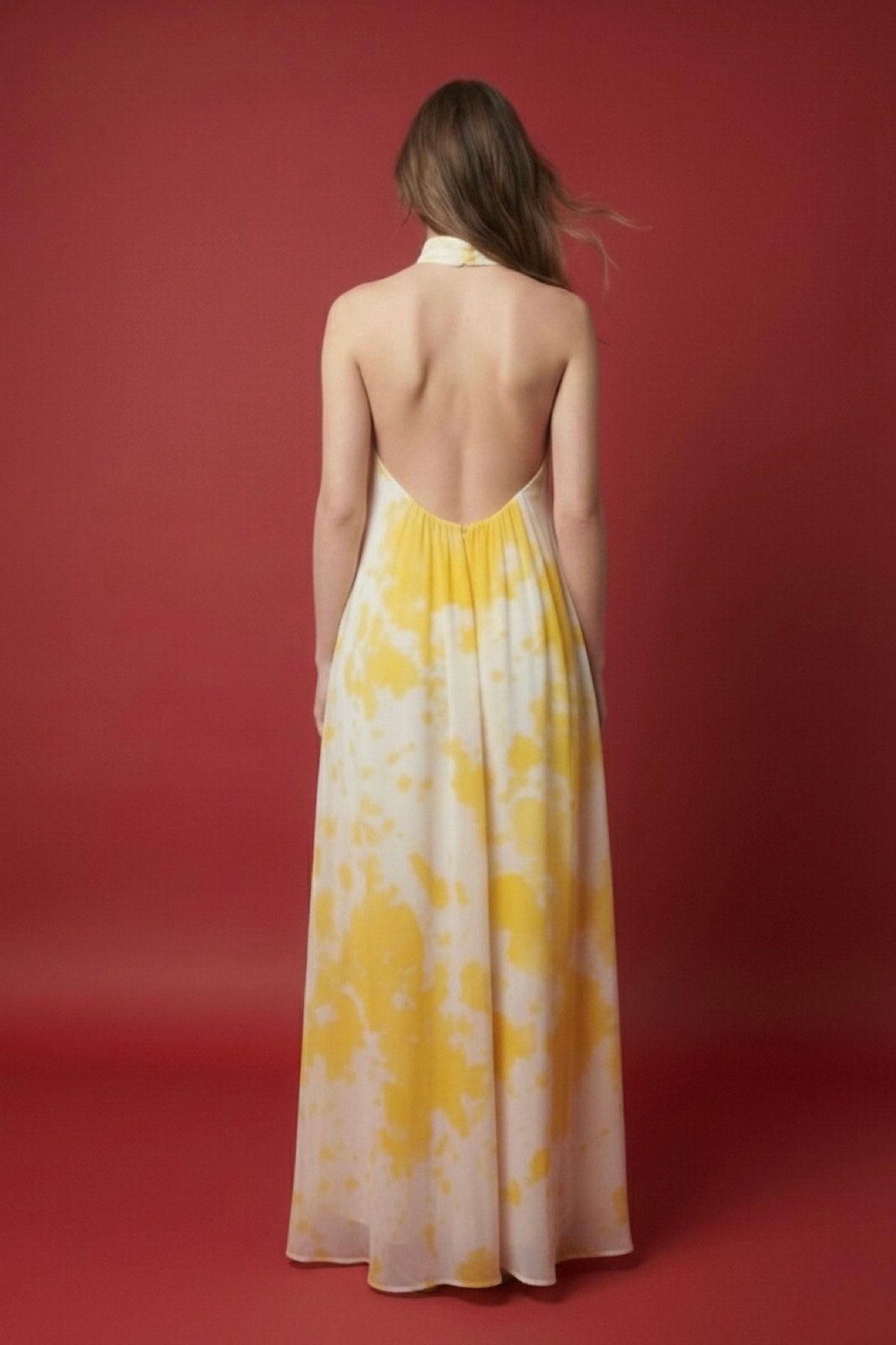 Vestido de Seda "Yellow Paint" | Pieza Única Pintada a Mano en internet