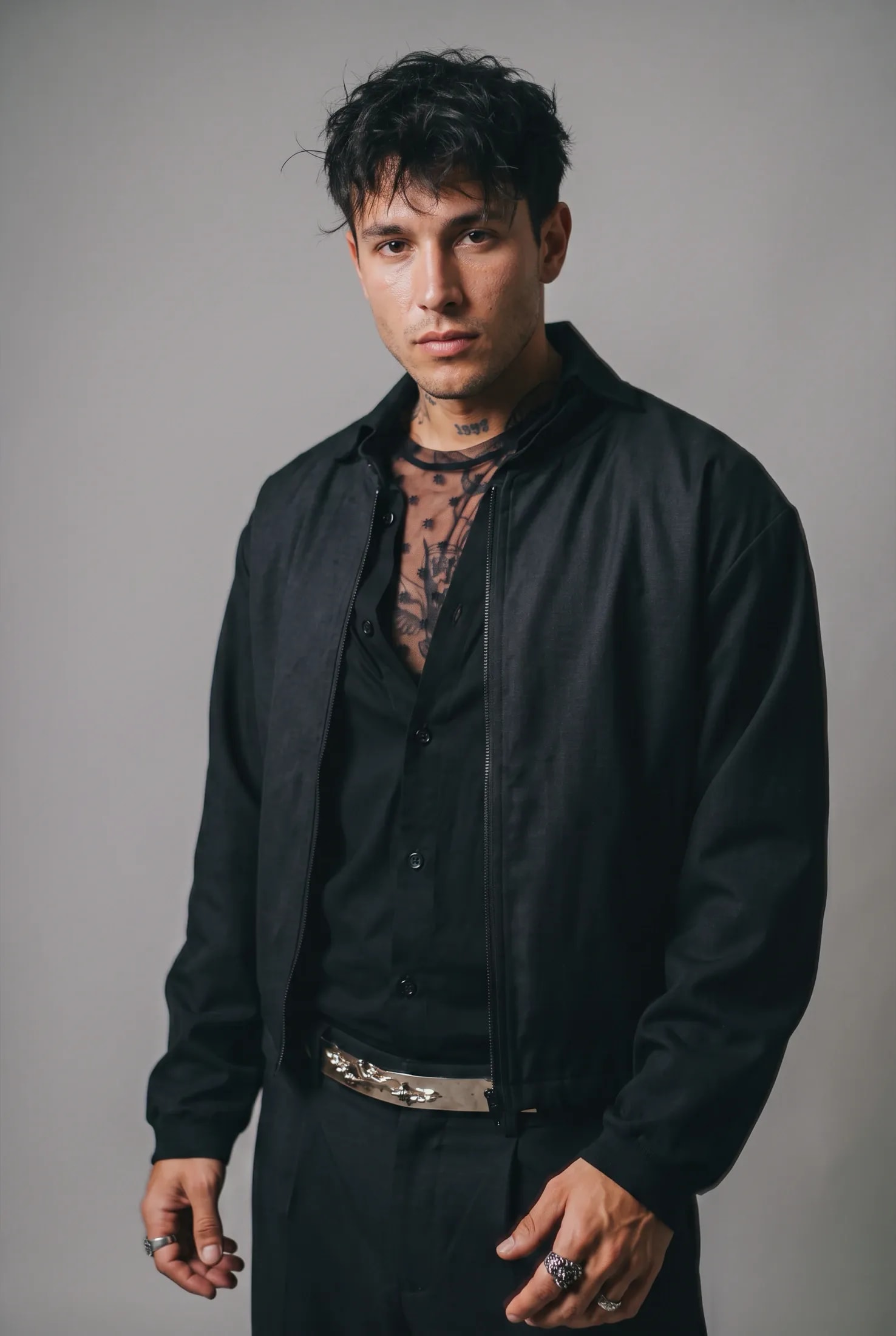 Chaqueta de Crepé Negro