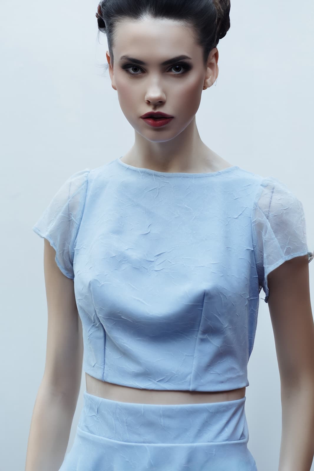 Croptop de tul jaspeado