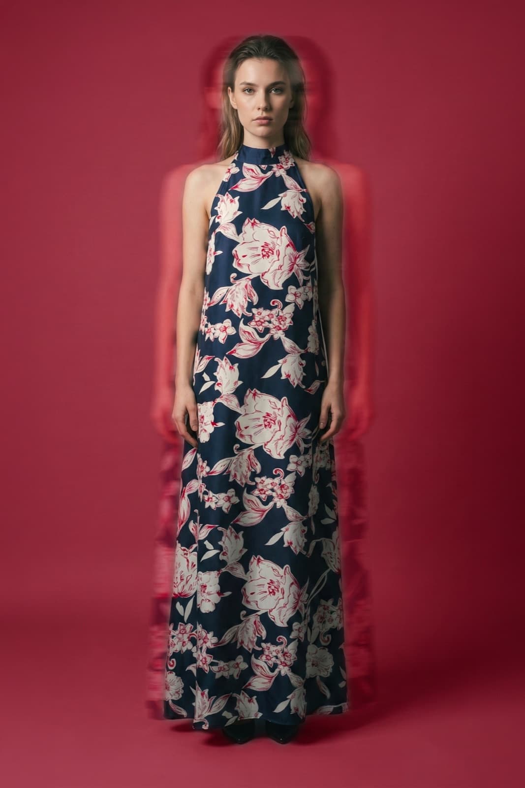 Vestido de satén estampado