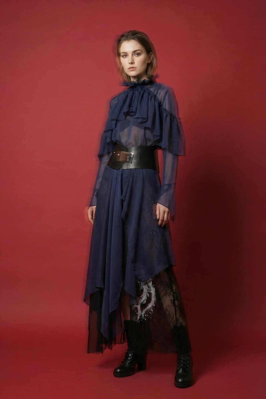 Vestido midi Olé! Azul