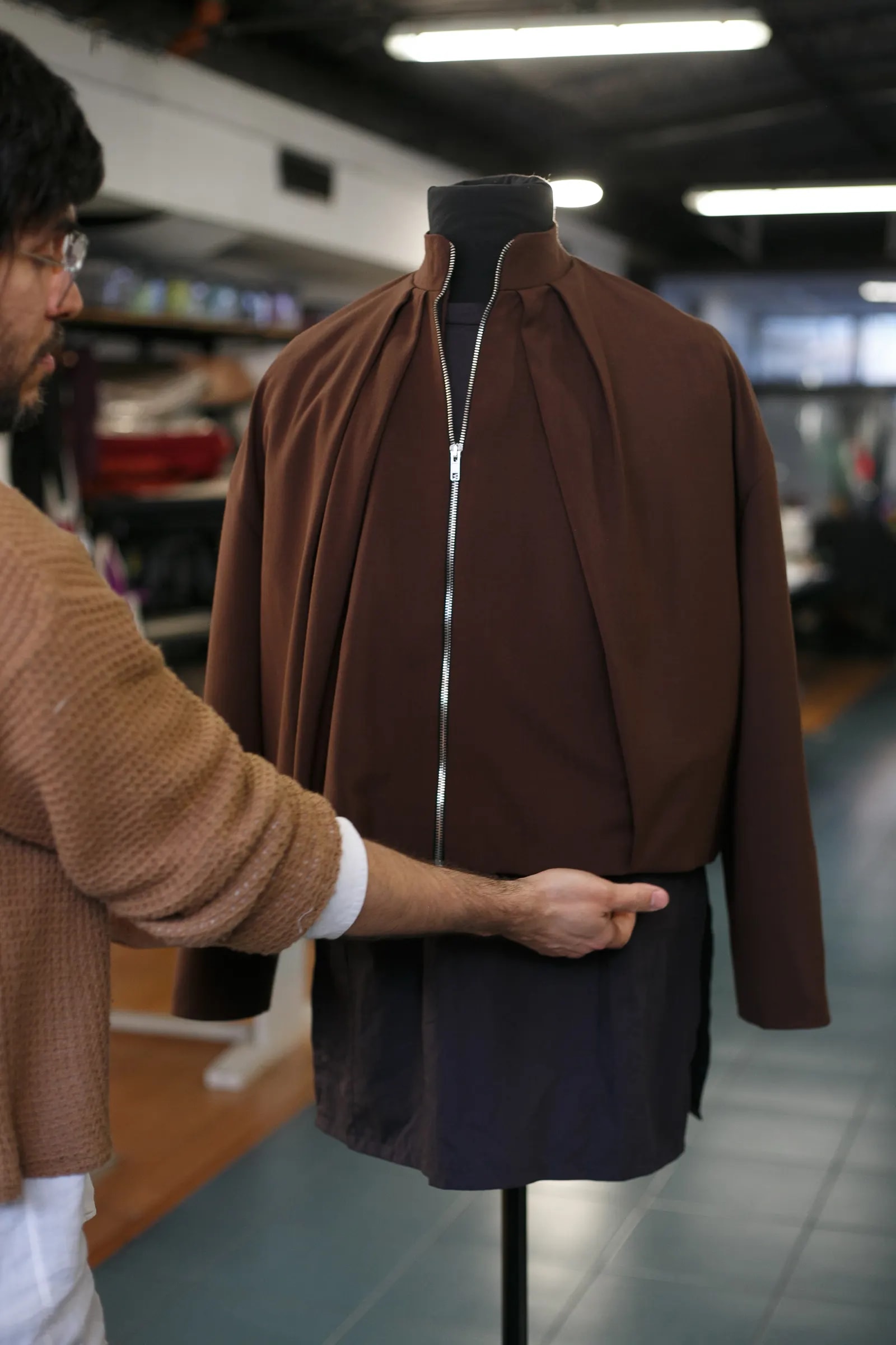 Molina Jacket de casimir marrón chocolate, vista completa