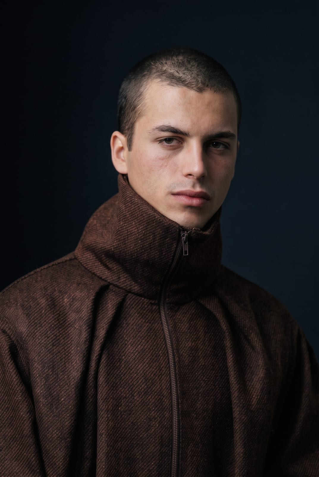 Saco Cuello Alto Chocolate de lana y baby alpaca, Atelier Molina